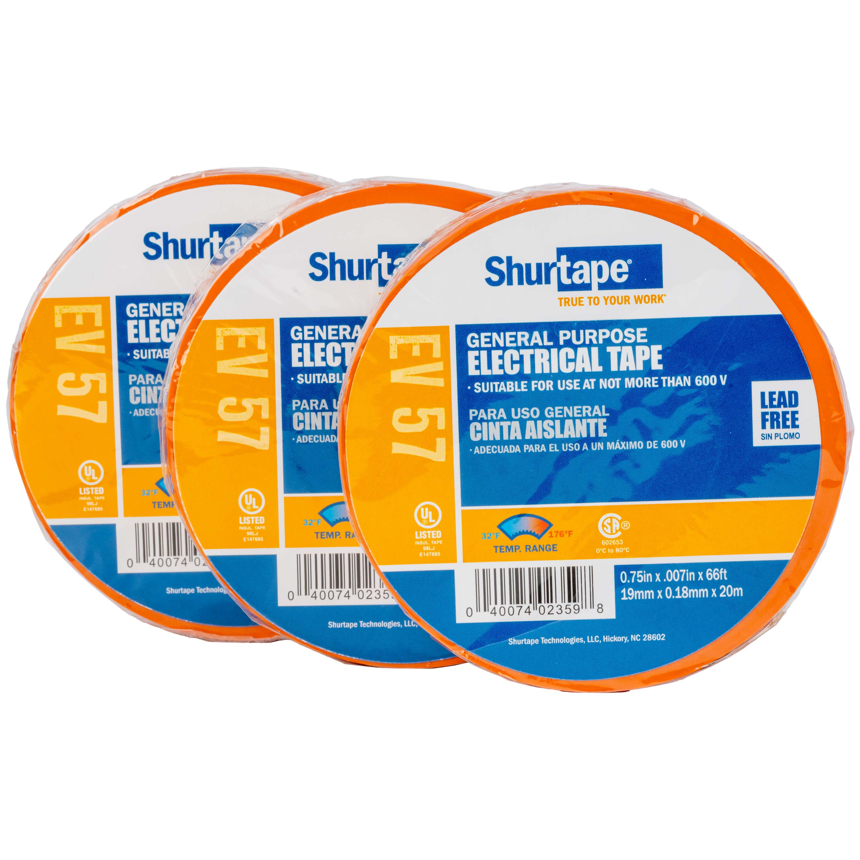 Economy Color Coding Vinyl Electrical Tape - Orange
